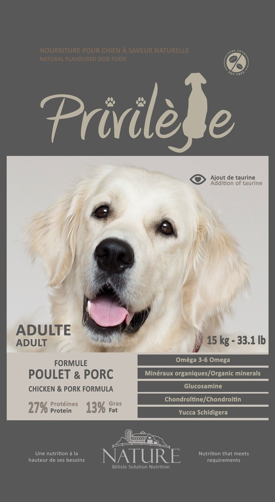 CHIEN PRIVILEGE POULET PORC (15 KG)