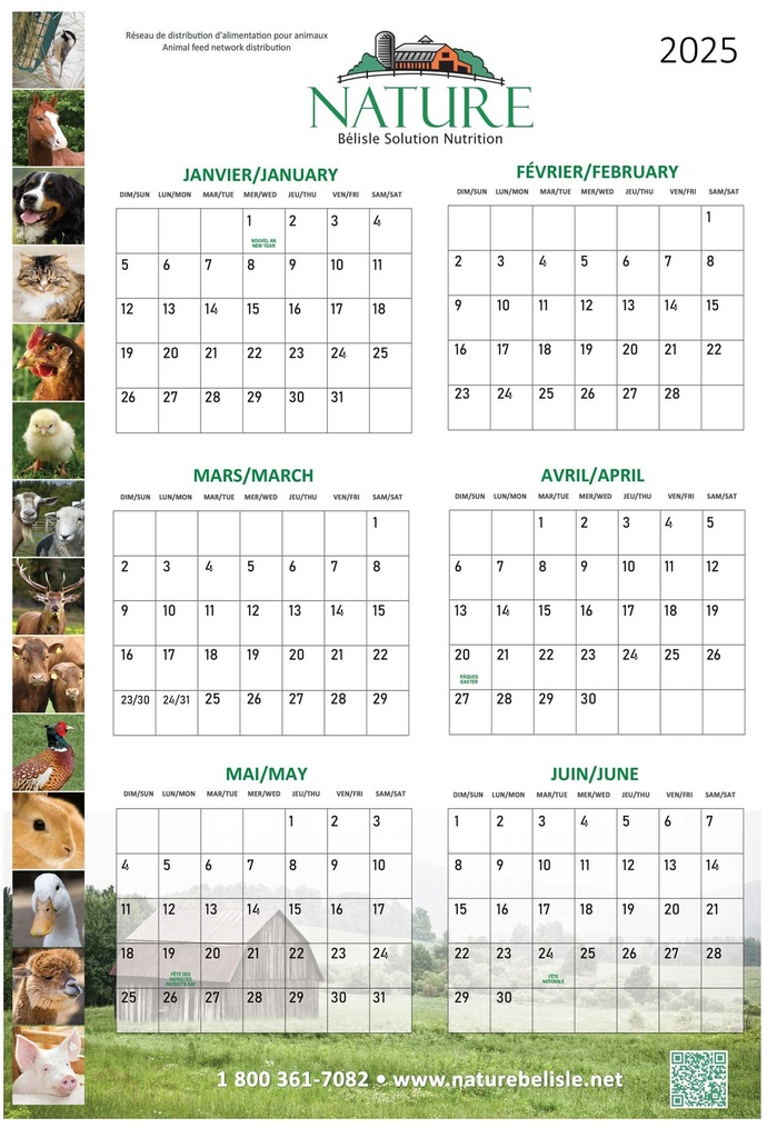 CALENDRIERS NATURE 2025