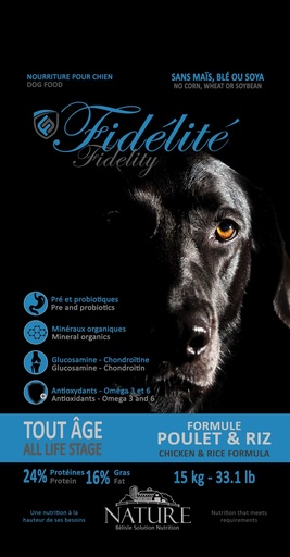 [NAADOGFMP15S] CHIEN FIDELITE POULET ET RIZ (15 KG)