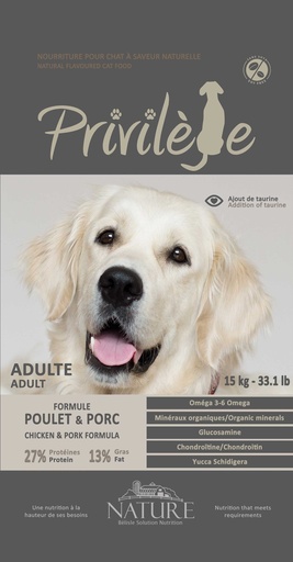 [NAADOGPMP15S] CHIEN PRIVILEGE POULET PORC (15 KG)