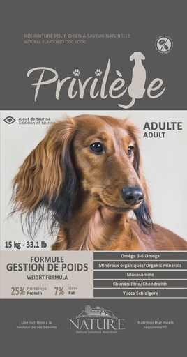 [NAADOGPMW15S] CHIEN GESTION DE POIDS PRIVILEGE (15kg)